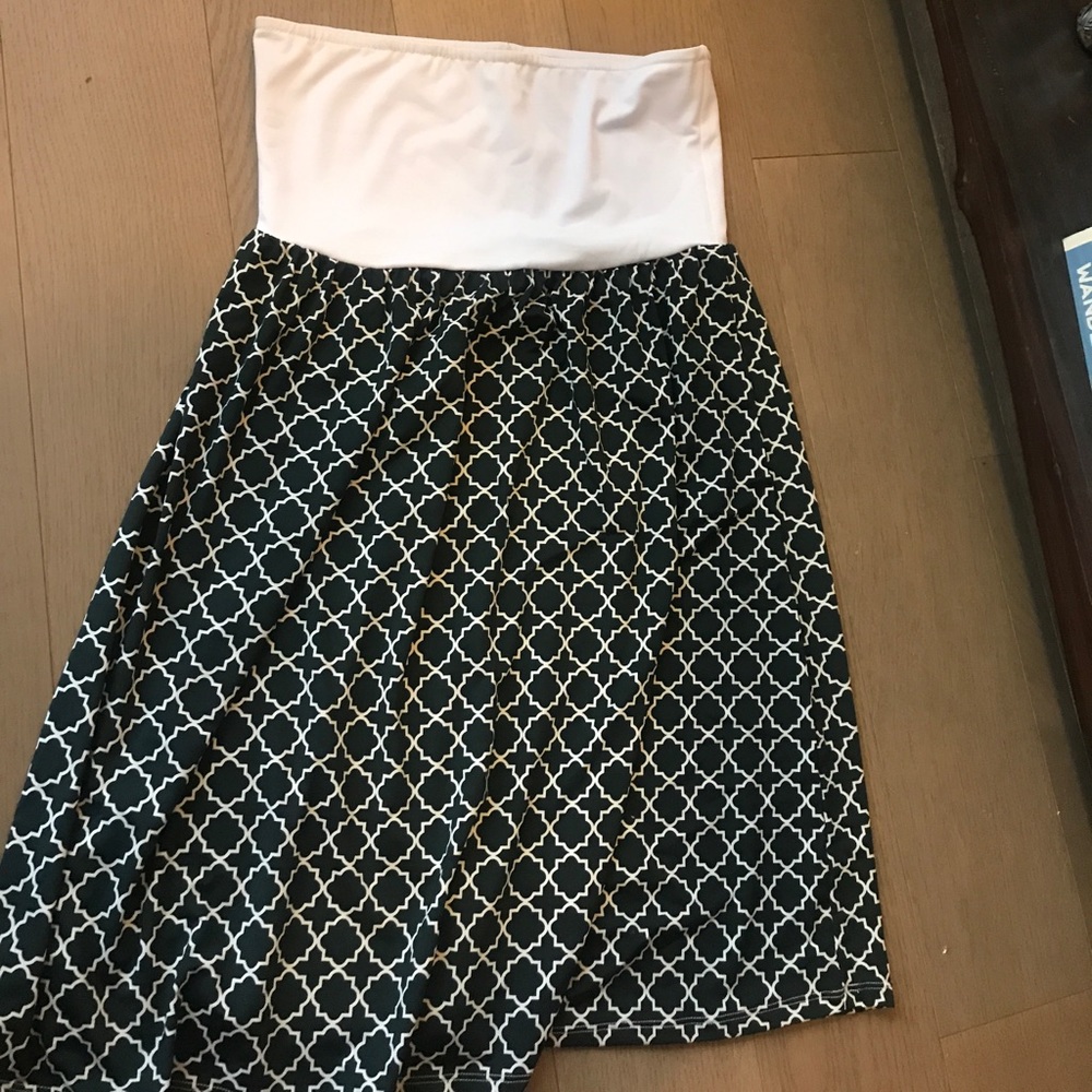Black and white pattern tubetop dress