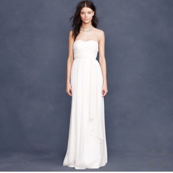 NEw JCrew taryn wedding dress silk summer $550 - Picture 3 of 5