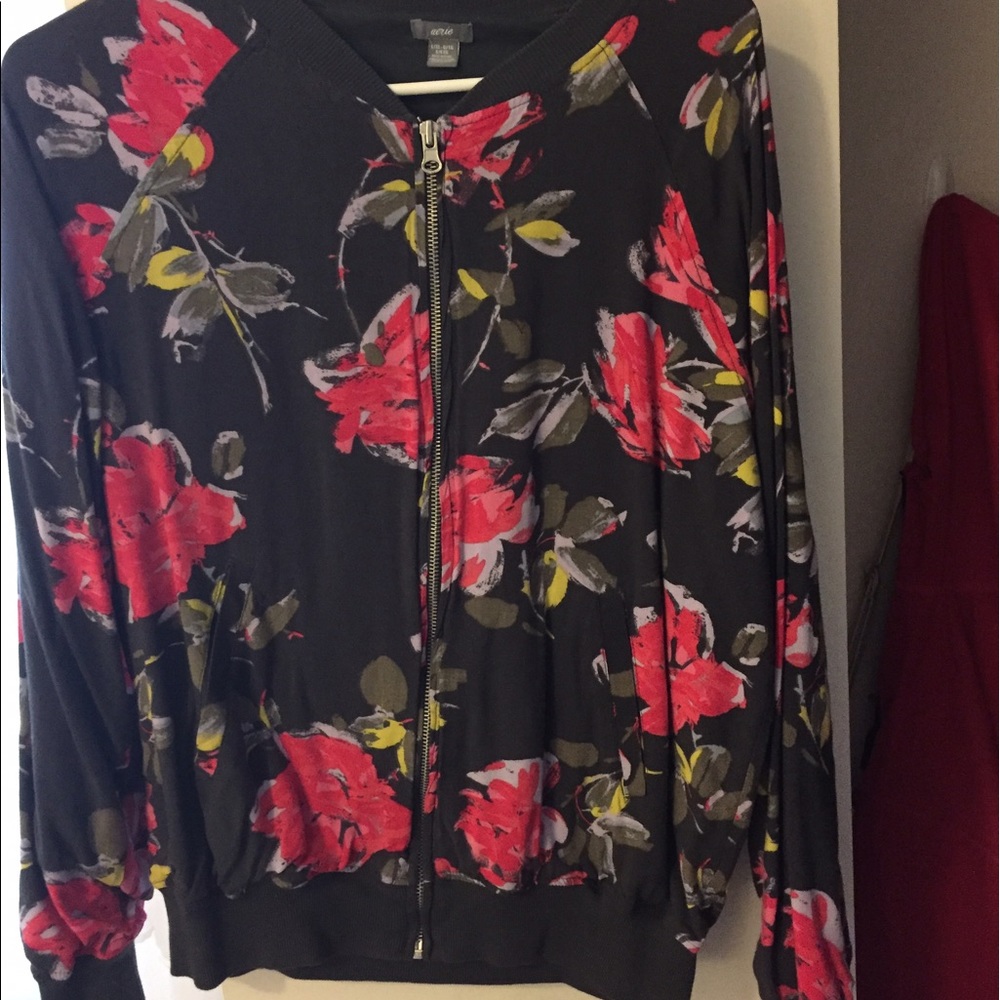 floral gray jacket