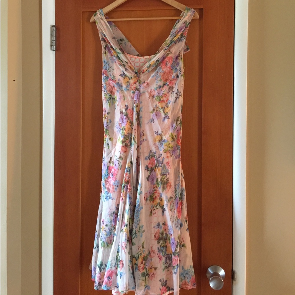 Anthropology sheer floral dress