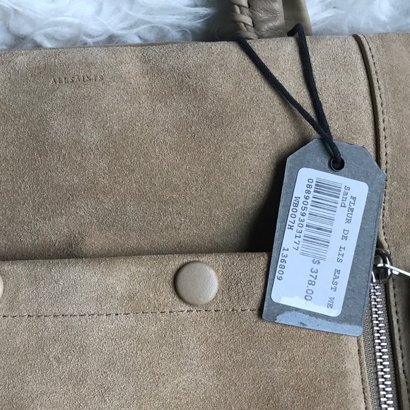 NWT All Saints Fleur de Lis Suede tote - Picture 4 of 8