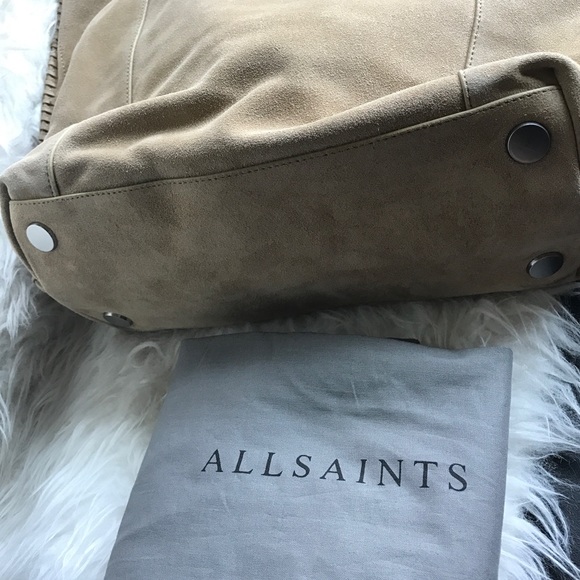 NWT All Saints Fleur de Lis Suede tote - Picture 5 of 8