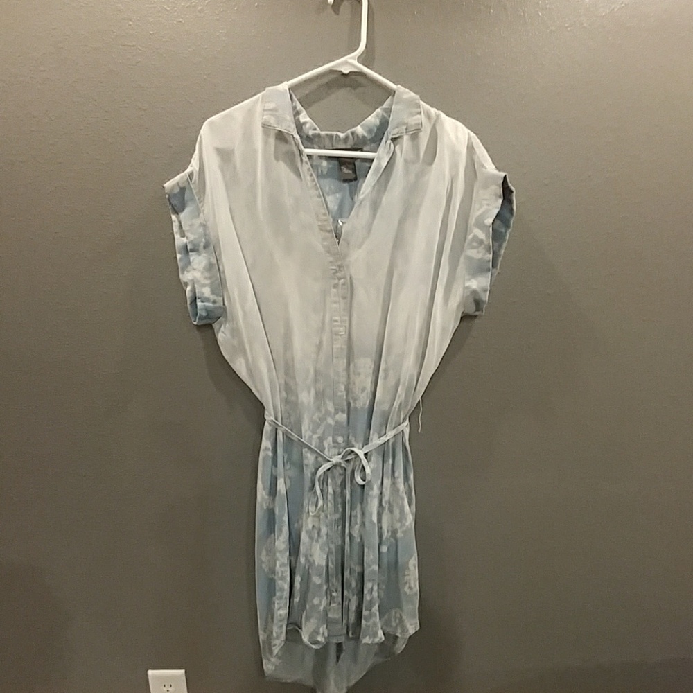 Patterned denim dress