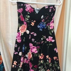 Strapless floral dress