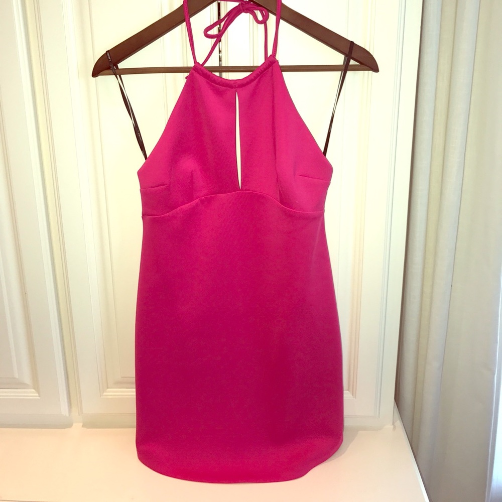 Hot pink form fitting dress