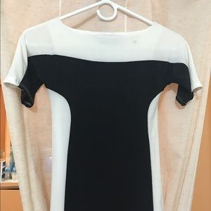 Body con black and white dress