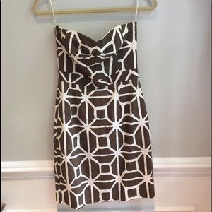NWOT Trina Turk Cotton Strapless Dress in Walnut
