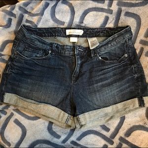 Cuffed jean shorts