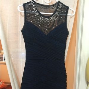 Studded sheer formal dress