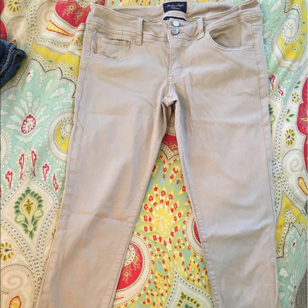 Tan/cream super stretch jeans