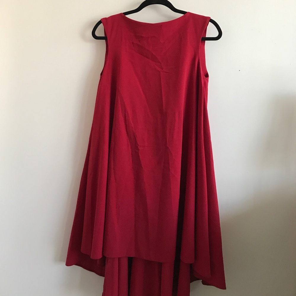 Red flowy dress