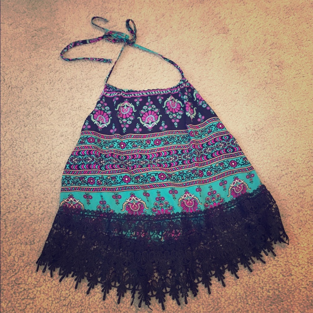 Crocheted Halter Top.
