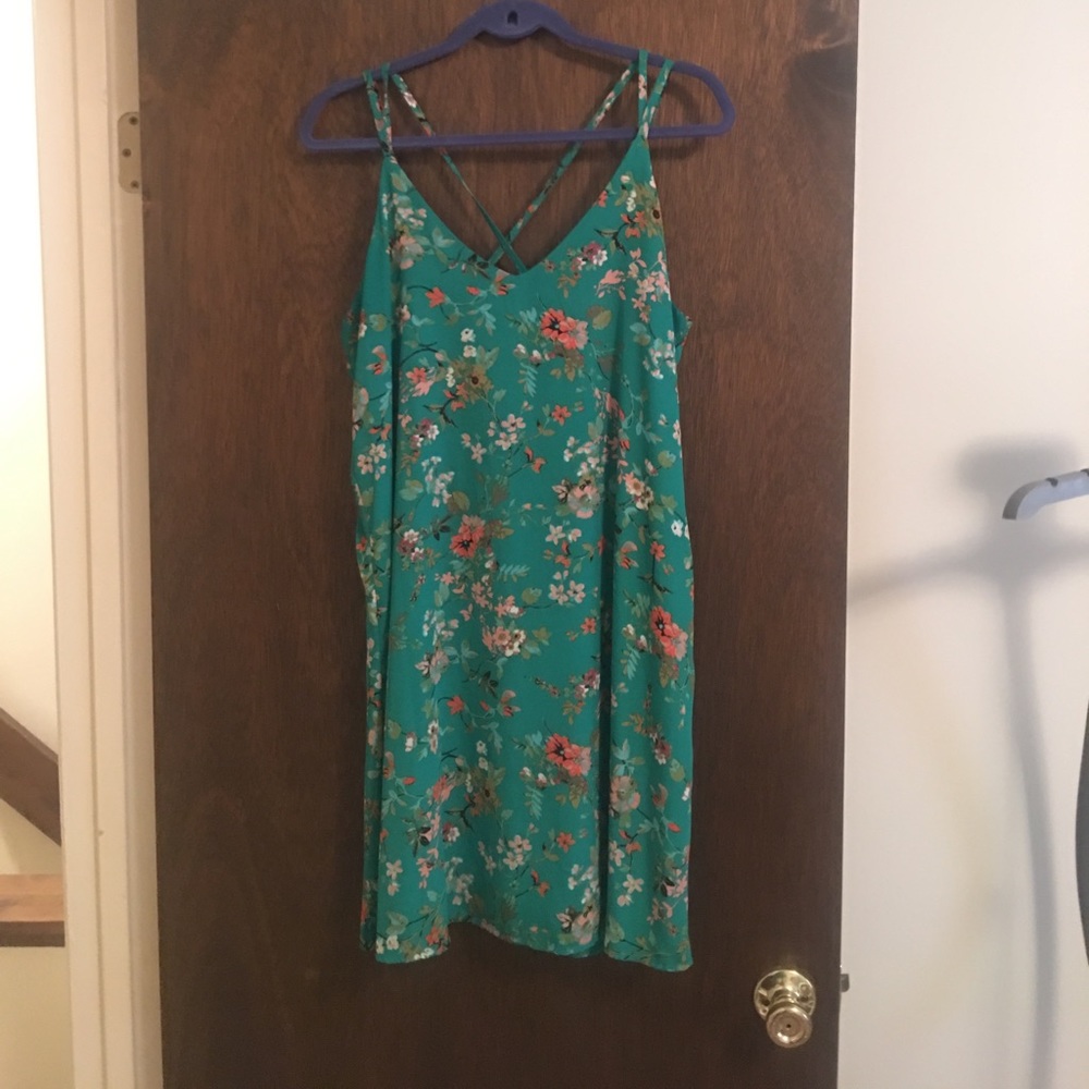 Green floral dress