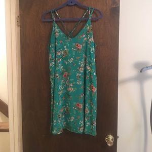 Green floral dress