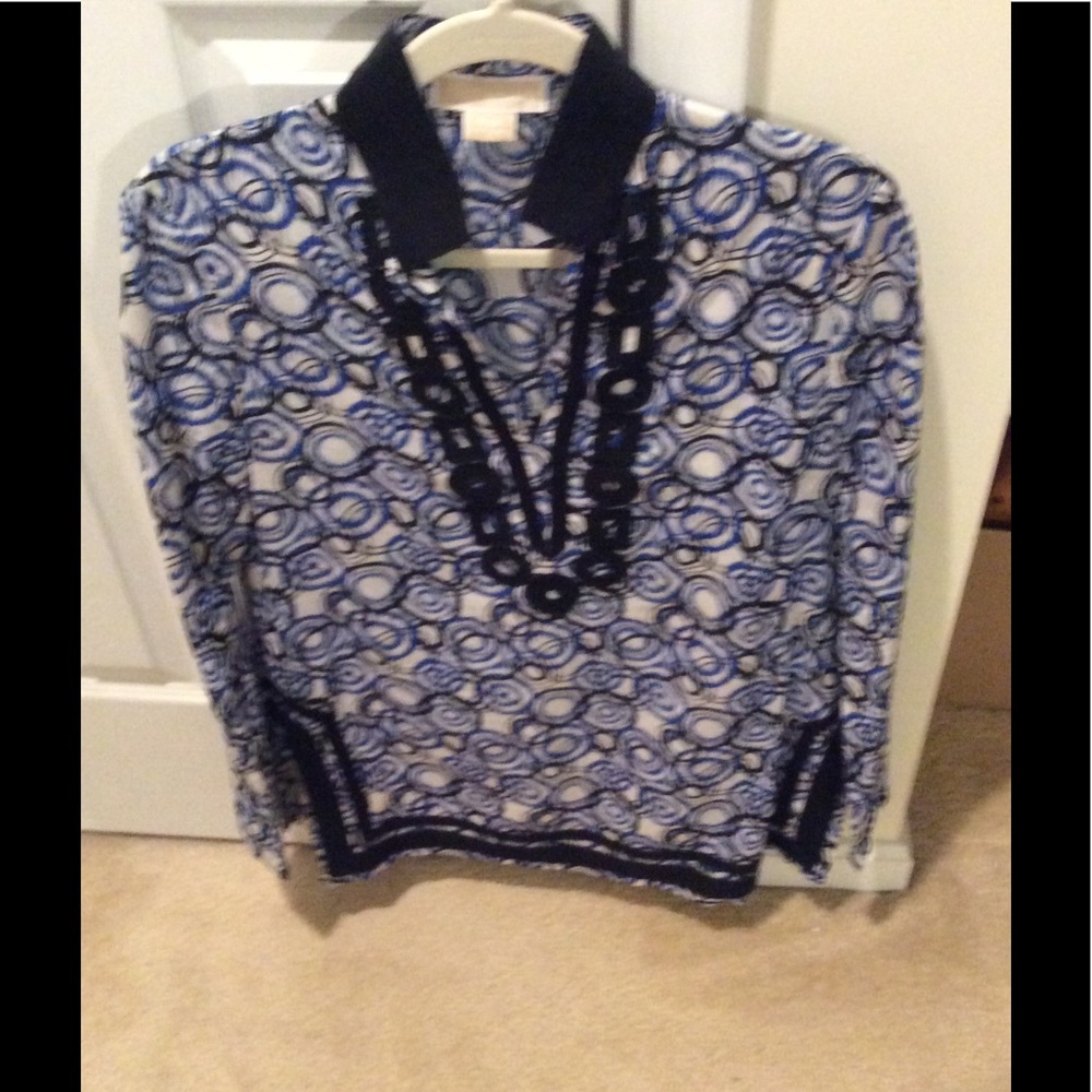Blue, white and black Michael Kors tunic.