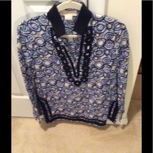 Blue, white and black Michael Kors tunic.