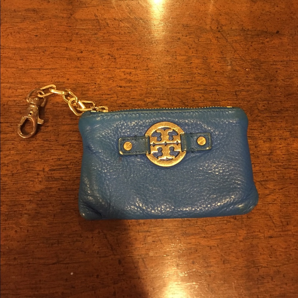 *authentic* Tory burch turquoise key wallet