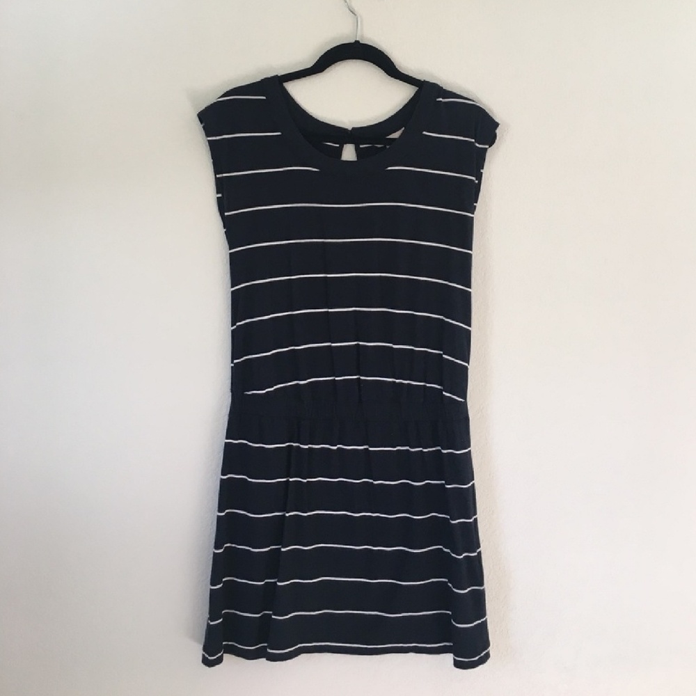 Banana Republic Blue w White Stripes Summer Dress