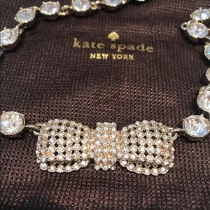 diamanté bow necklace