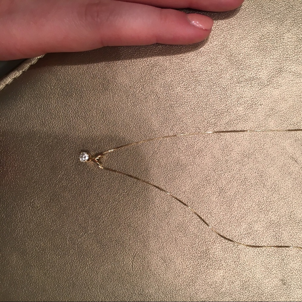 14YG diamond pendant