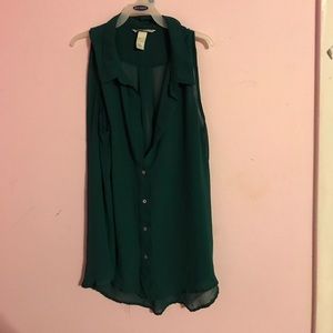 H&M light weight green sleeveless top
