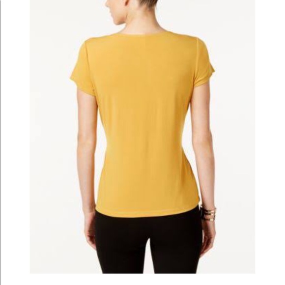 NY Collection Pleated Hardware Trim Top - Picture 5 of 5