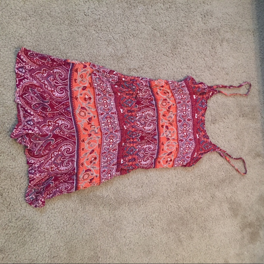 Maroon & orange romper.