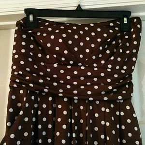 Chocolate Polka Dot Halter Maxi Dress