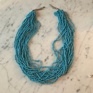 Blue beaded Torsade