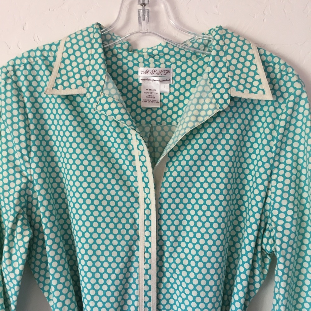 Max Studio Polka Dot Shirt Dress size L