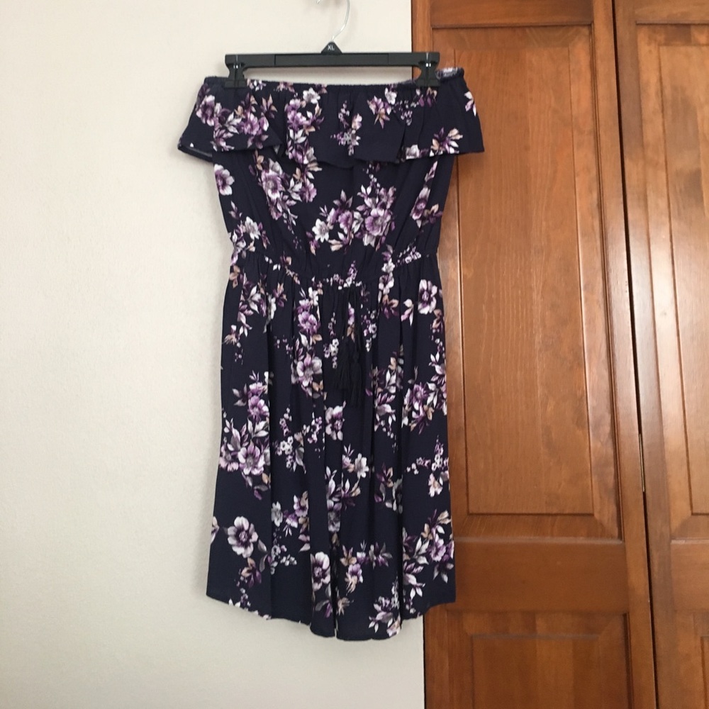 Purple and Navy Floral Dress