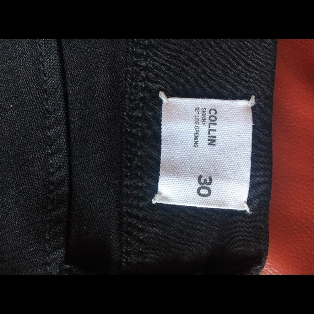 Deep black Hudson "Collin" skinny jeans, size 30.