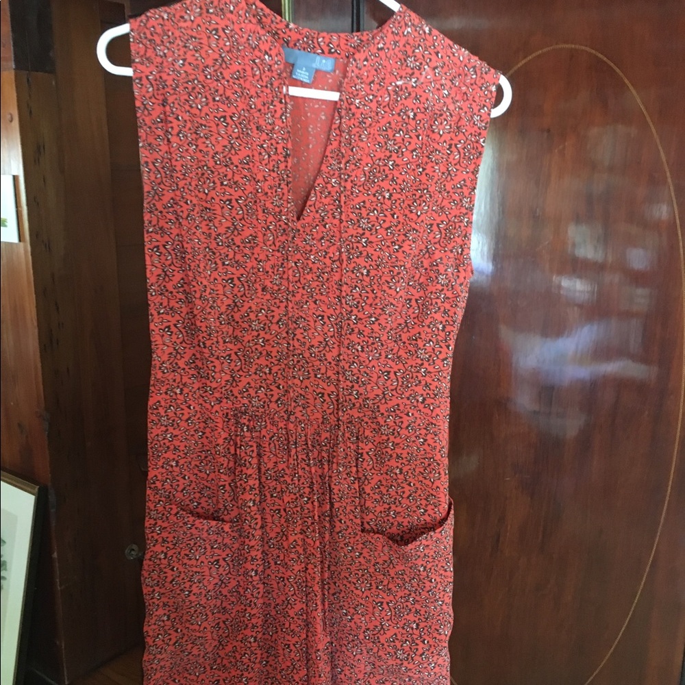 Lil anthropologie orange with floral detail dress