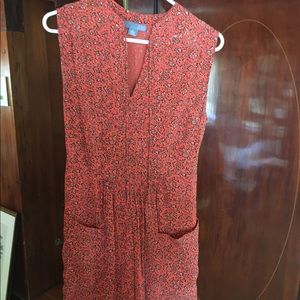 Lil anthropologie orange with floral detail dress