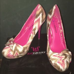 Just Fab multi color heels.