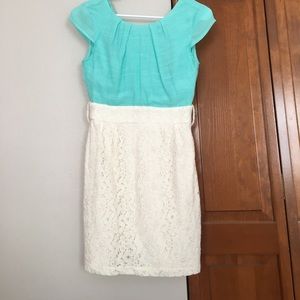Aqua and Cream Dress