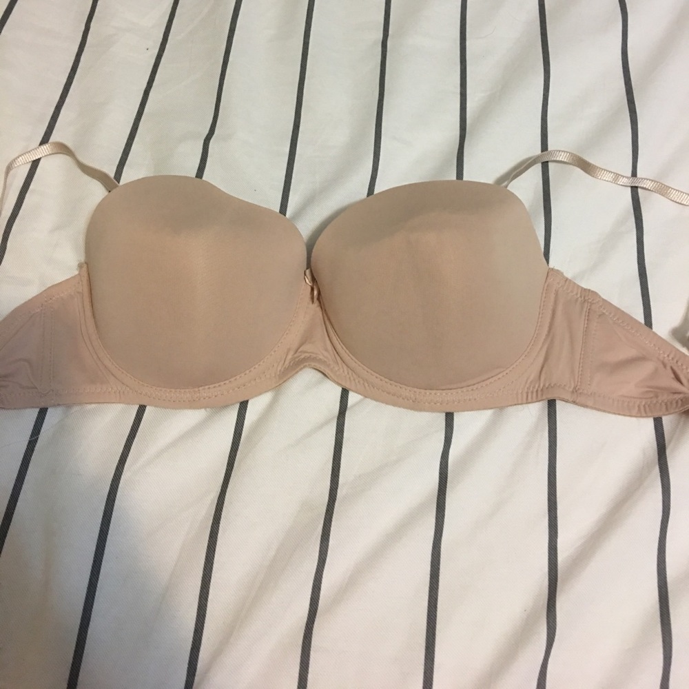 Tan strapless bra