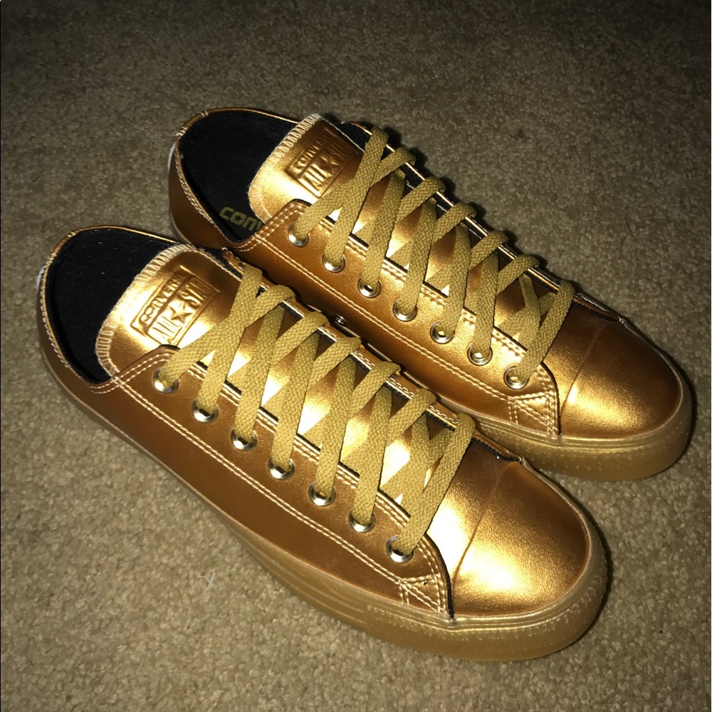 Gold Low Top Converse
