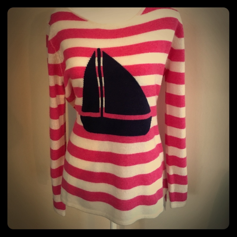 💯% Cashmere Nautical sailboat ⛵️ striped sweater