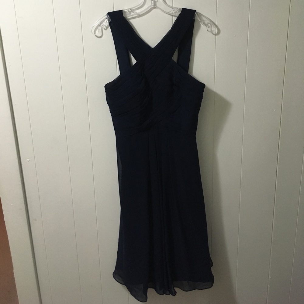 Azazie Amani Bridesmaids Dress Size 8 Dark Navy