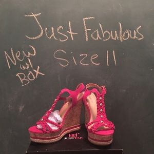 Just fab fuschia wedge heel