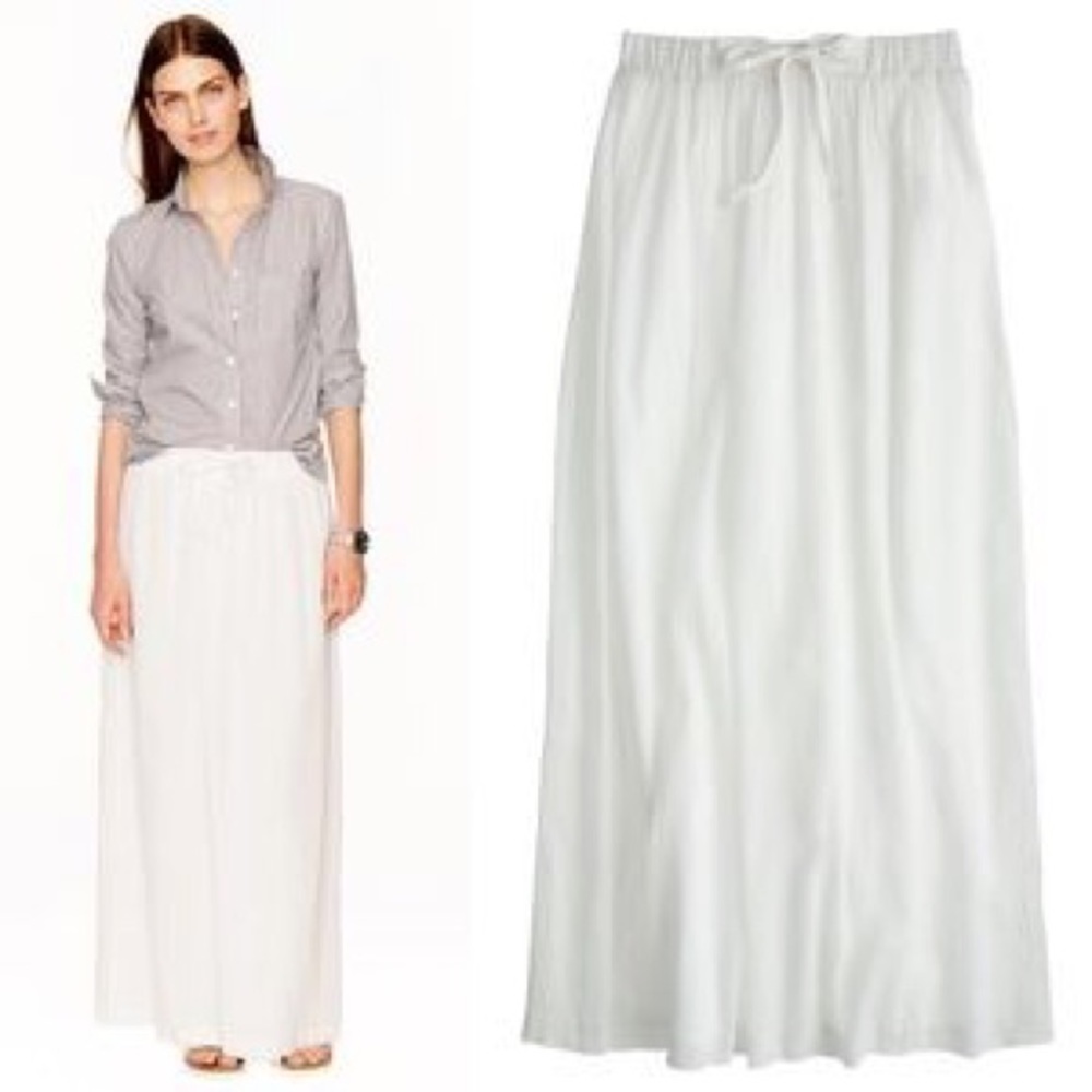 J. crew white maxi skirt 100% cotton