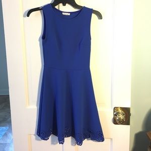 Blue stretchy scalloped dress xs or small