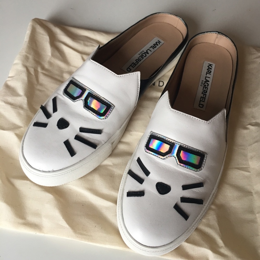 White Karl Lagerfeld Cat Sneakers