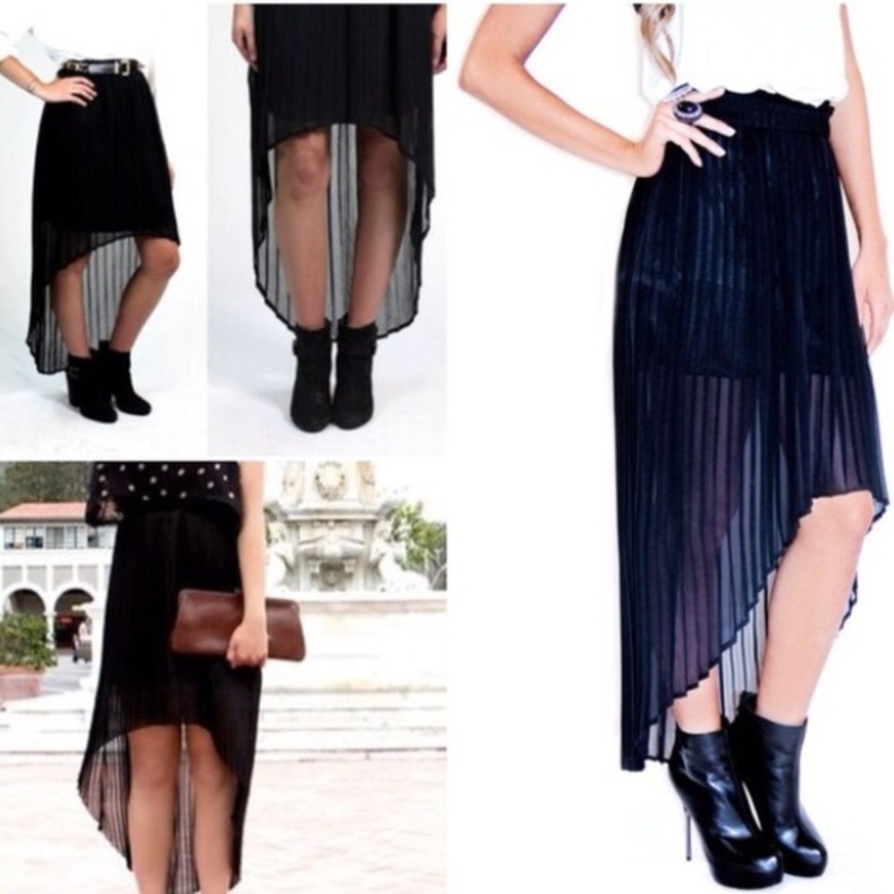 Lush Black Hi Low Skirt