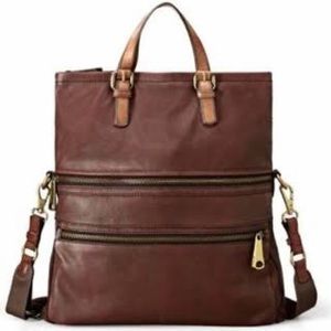 FOSSIL Explorer Leather Tote in Espresso