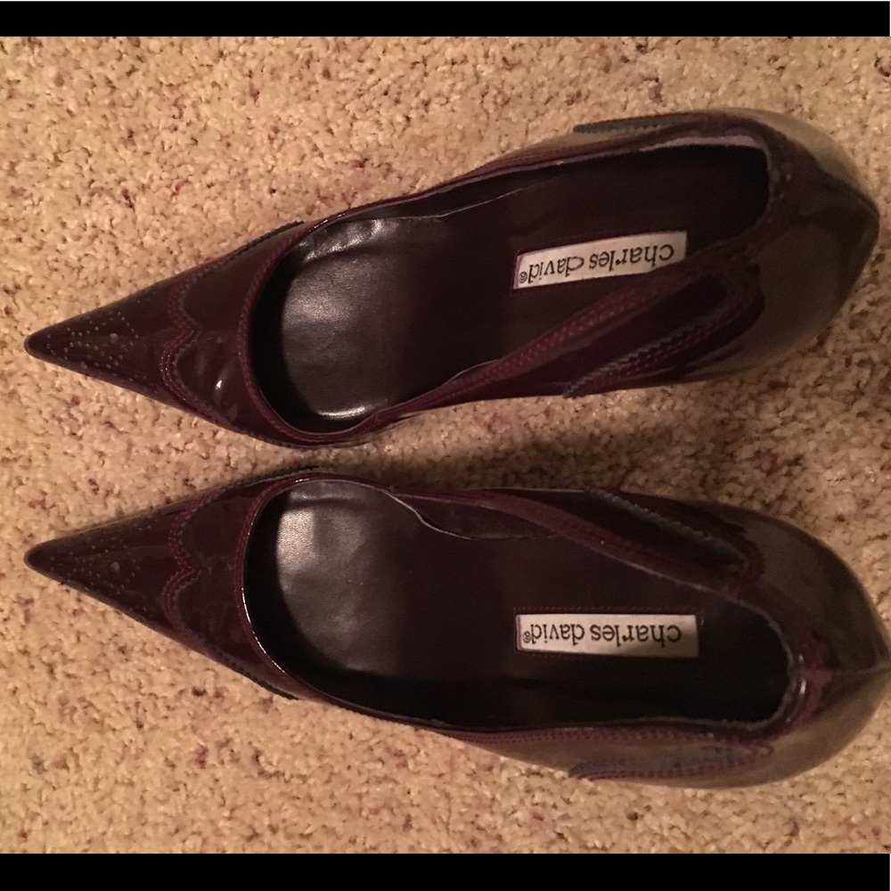 Charles David Dark Maroon Patent Stilettos - Picture 7 of 8