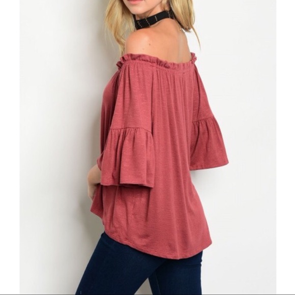 MAYELA off shoulder top - BRICK - Picture 5 of 5
