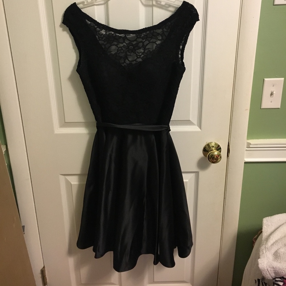 Morilee by Madeline Gardner Black bridesmaid dress