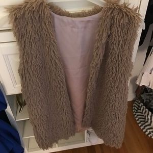 Tan faux fur vest